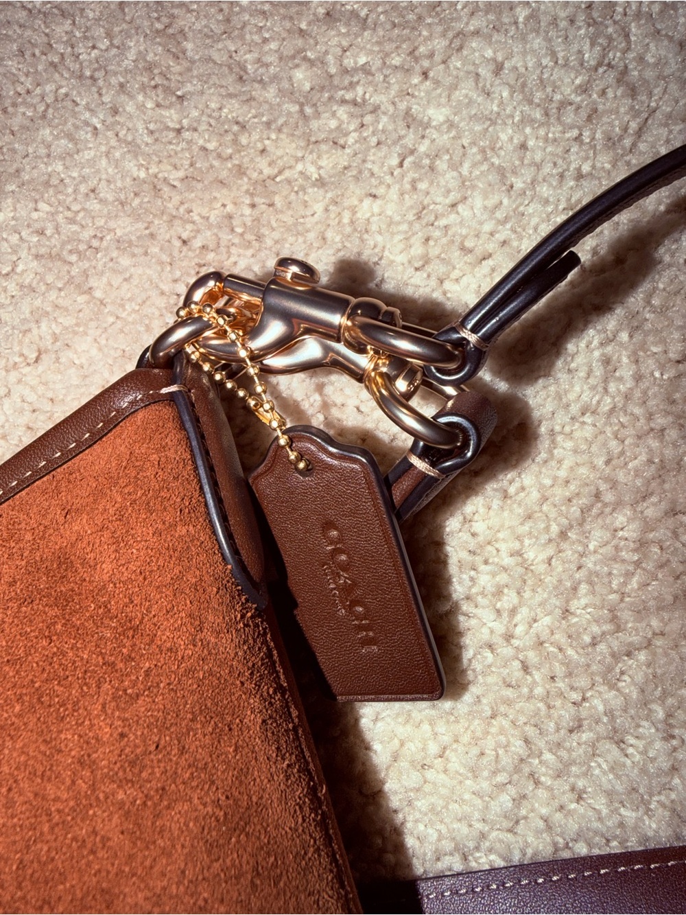 Coach Laurel Brown Suede crossbody Bag with Tassel Charm - new w/o never worn - Picture 7 of 8
